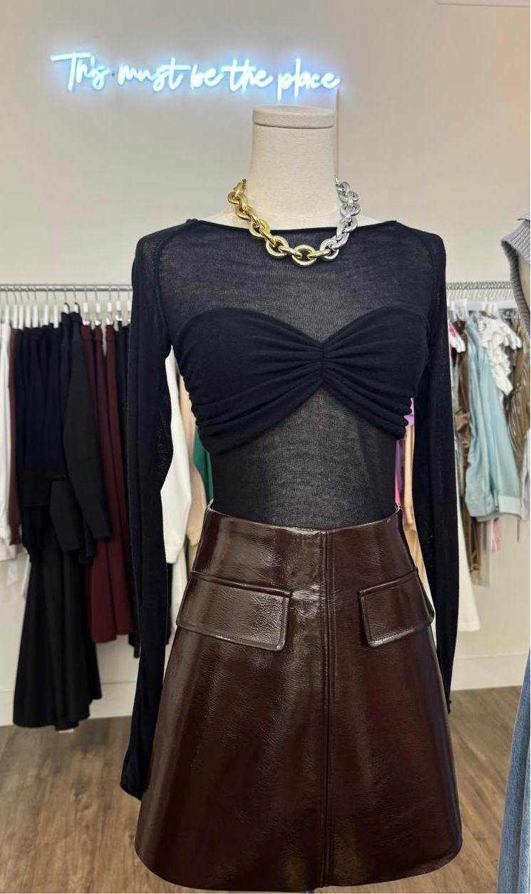 ANNA LEATHER MINI SKIRT